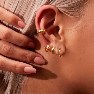 Monica Vinader Gold Plated Siren Huggie Earrings